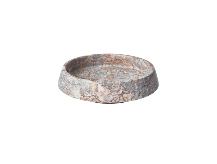 Handgefertigtes, luxuriöses Tablett „Orion“ aus Marmor, Almond Multicolor Aquanova