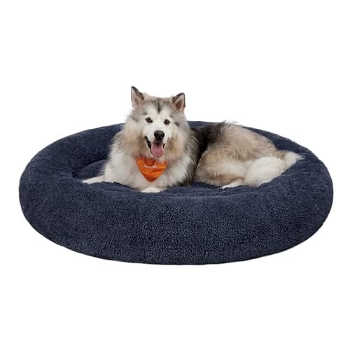 Feandrea Donzig Hondenbed en Kattenmand uit de BOBBEE Collectie, Donkergrijs, 140 cm Diameter