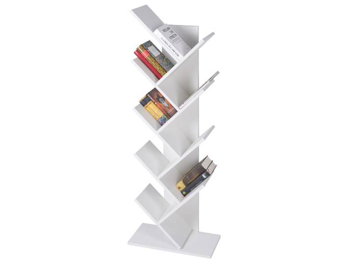 Ml-Design Bucherraegal Weiß, 25x140x50 cm, Wohnzimmer, Regale, Bücherregale