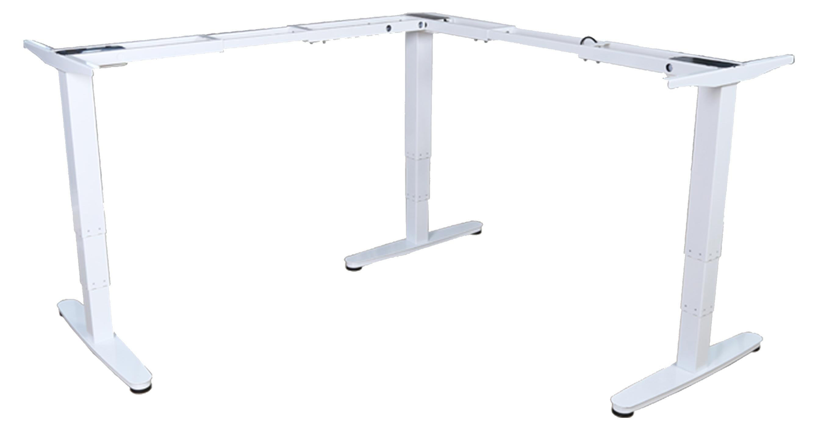 Equip ERGO Elektrisches-Sitz-Steh Tischgestell in L-Form, Dreifachmotor, Weiß, Tischrahmen, Metall, Weiß, White, 1801 mm, 600 mm