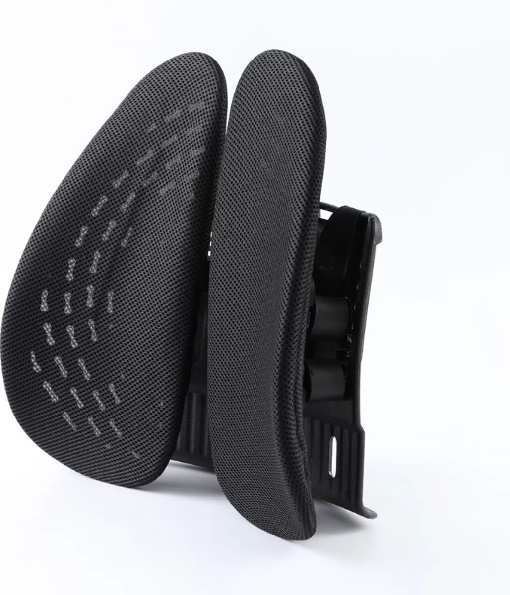 INF Ergonomisches Doppel-Lendenstützkissen - TPU Dual-Back-Design mit 3D atmungsaktivem Bird-Eye-Gewebe und Suspensionsstruktur Schwarz