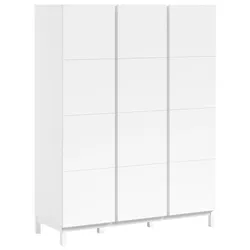 Kleiderschrank EVA Weiß teilmassiv