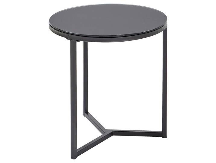 Carryhome Beistelltisch, Schwarz, Metall, Glas, quadratisch, eckig, 55x54x55 cm, Wohnzimmer, Wohnzimmertische, Beistelltisch, Beistelltische Metall