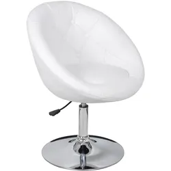 Décoshop26 - Eiförmiger Lounge-Sessel höhenverstellbar aus weißem PVC und Stahl DEC029443 DEC029443