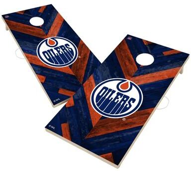 Skip's Garage Edmonton Oilers NHL Cornhole Board Set