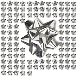 Relaxdays 300 x kleine Geschenkschleifen silber Silber