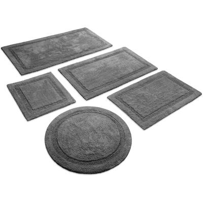 Badematte WECON HOME BASICS "Knut", grau (granit grau), H:20mm, Baumwolle, Badematten, Badematte, waschbar, rutschfest, strapazierfähig, pflegeleicht, Bordüre, weich