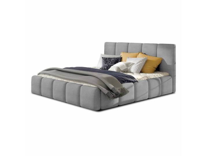 Lit coffre king size 180x200 sommier inclus gris clair