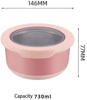Uplift Essentials Stainless Steel Food Storage Bowl With Sealing Lid pink 730 Ml