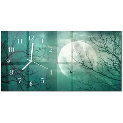 WANDUHR aus Glas 60x30 cm - Mond