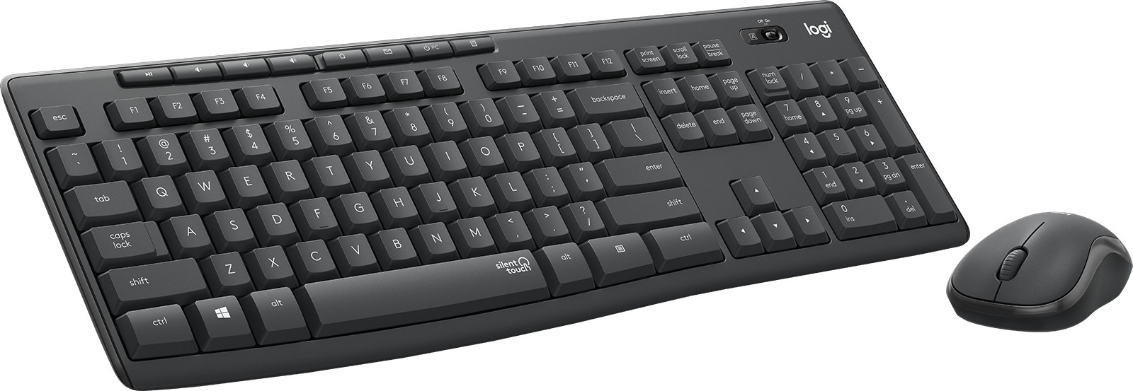 Logitech MK295 Wireless Silent Desktopset - Zwart/Grijs - US Layout