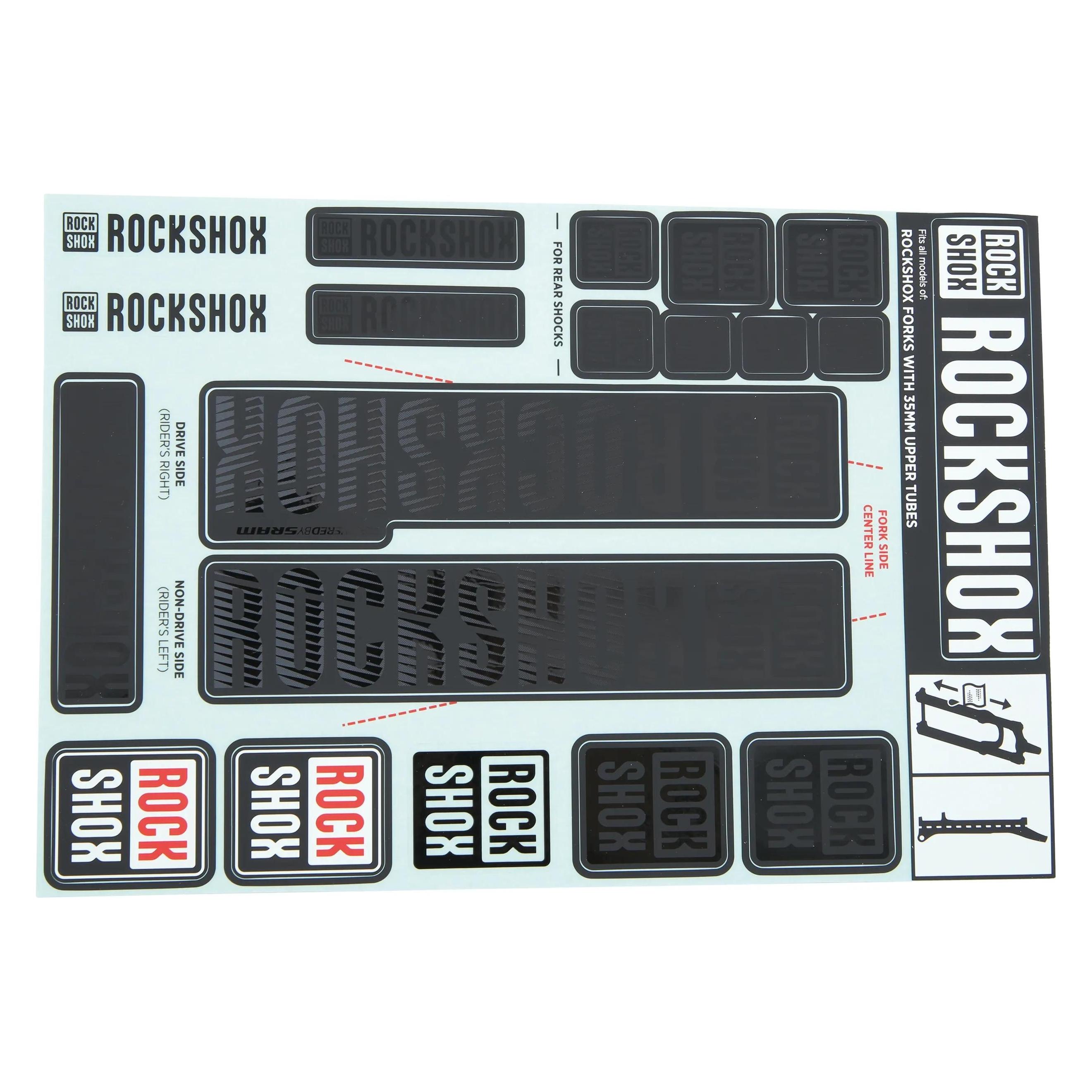 RockShox Fork Decal Kit, 35mm Forks MY18 stealth (11.4318.003.505)