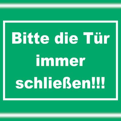 HB-Druck Schild Bitte die Tür immer schließen grün-weiss A6 (105x148mm)
