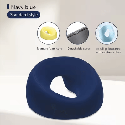 Inspire Picks Ergonomic Memory Foam Face Rest Pillow Breathable Face Support Pillow For Salon Comfort & Relaxation navy Blue 26x13x6cm