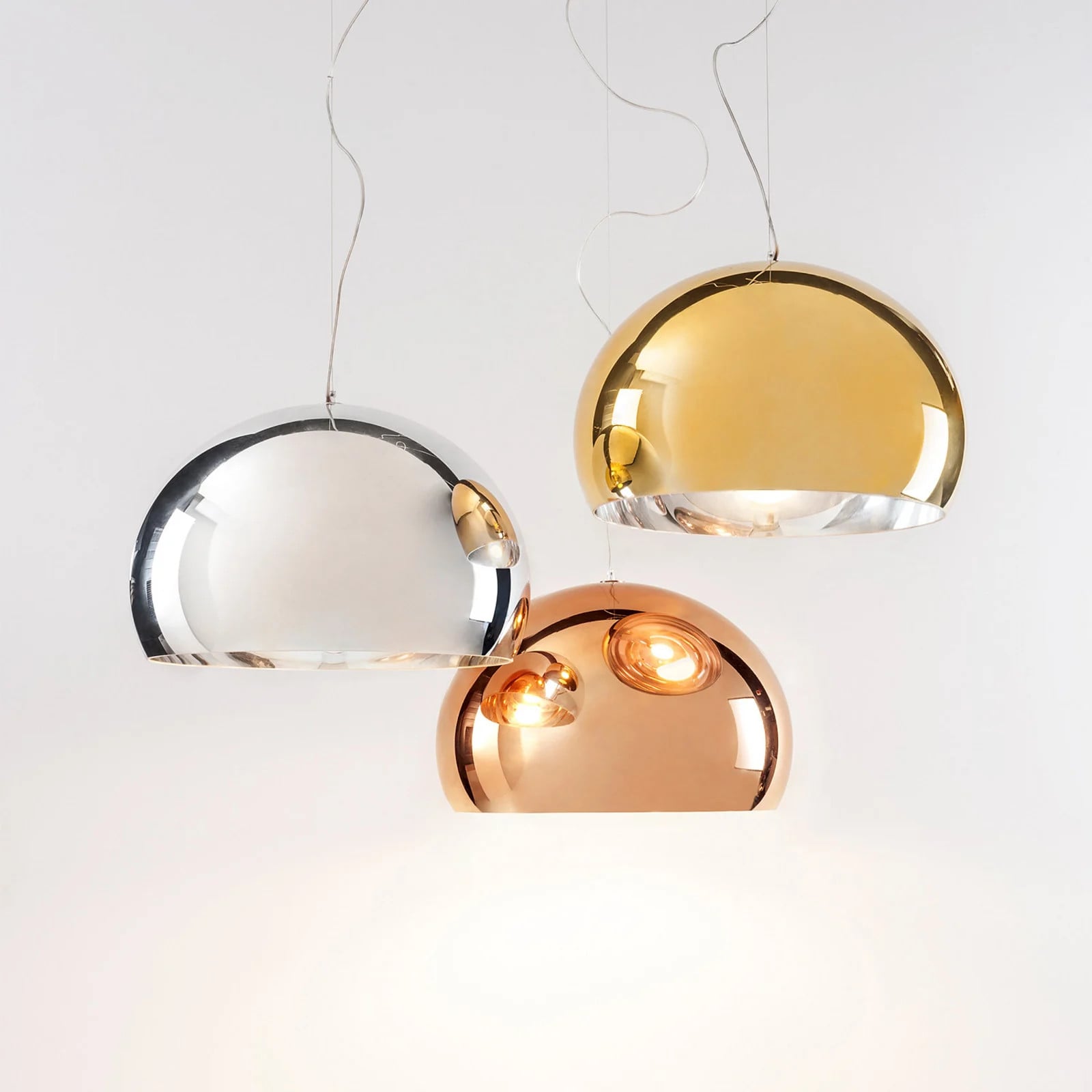 Kartell Fl/Y Hanglamp Chroom en Transparant - Designer Kunststof Lamp