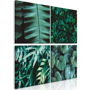 Artgeist Wandbild Botanische Tiefe, Leinwand, mehrteilig, bestehend aus 4 Bildern