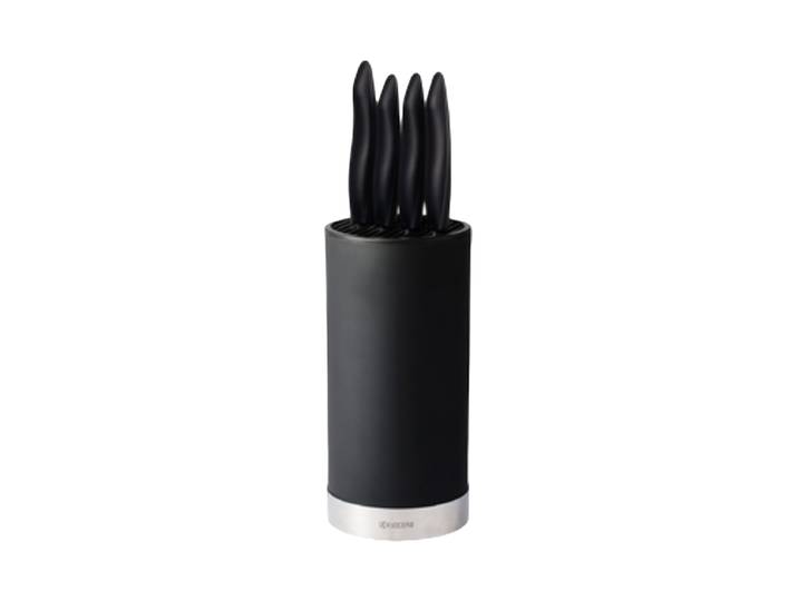 Premium Softtouch Messerblock inkl. vier „SHIN“ Profi Messer Keramik Schwarz Kyocera
