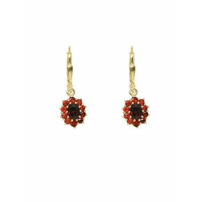 Paar Ohrhänger ADELIA´S "1 Paar 333 Gold Ohrringe / Ohrhänger mit Granat", rot, Ohrringe, Damen, Damen, Gold, 333 Gold mit Granat Goldschmuck für Damen