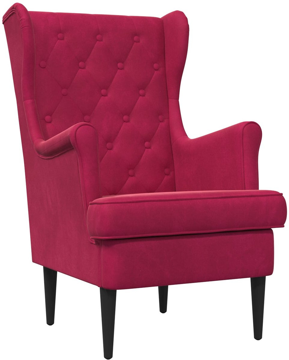vidaXL Fauteuil Mid-Century - Wijnrood - Fluweel