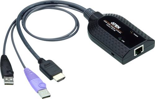 ATEN KVM, Computer KVM-Adapterkabel [1x HDMI-Stecker, USB-A - 1x RJ45-Buchse] 0.25 m