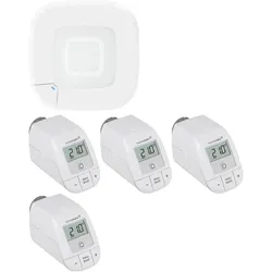 Homematic IP Set bestehend aus Funk Access Point 2 und 4x Heizkörperthermostat – basic, Thermostat, Weiss