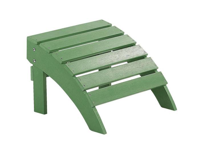 Beliani Fusshocker Kunstholz grün Adirondack, Grün, Kunststoff, 50x34x43 cm, Gartenmöbel, Gartensessel, Gartenhocker