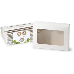 BIOZOYG 125 Stück Cupcake Boxen für 6 Cupcakes, mit Sichtfenster aus PLA Muffin-Schachteln Dessertboxen umweltfreundliche Materialien