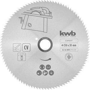 kwb Kreissägeblatt 589311, 250 x 30 mm, 80 Zähne, für Holz