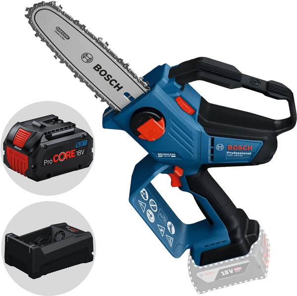 Bosch Professional GKE18V-20 - Akku-Astsäge - 18 V 8 Ah + Schnellladegerät