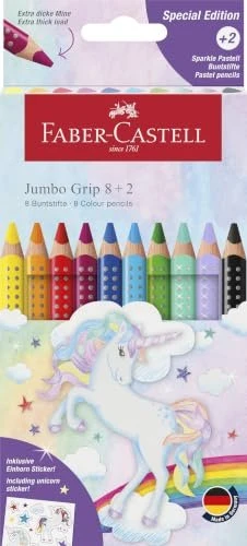 FABER-CASTELL Grip JUMBO Unicorn, 10 Farben
