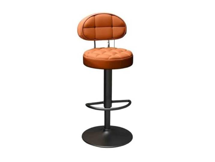 9bbhfJw4R Höhenhocker 360° drehbarer Barstuhl mit hoher Rückenlehne, Bar-Vorderstuhl(Orange)