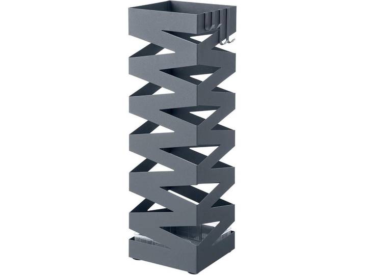 Schirmständer, Grau, Metall, 15.5x49x15.5 cm, Tropfschale, Garderobe, Schirmständer