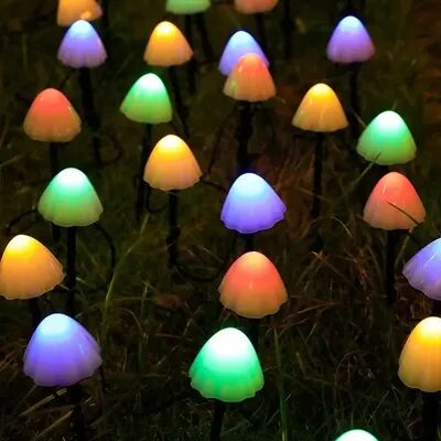 Combo Retail Shop LED Solar Mushroom Lights, Outdoor Waterproof Decorative Street Lights For Lawn Garden, Patio Christmas Holiday colorful 3.5m 10 Bulbs