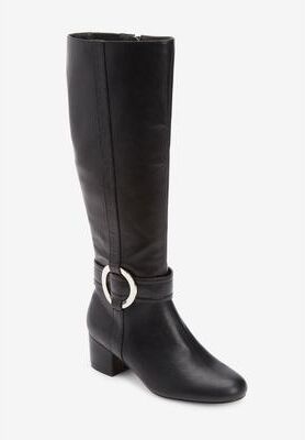 Women's The Vale Tall Wide Calf Boot By Comfortview by Comfortview in Black (Size 8 M)