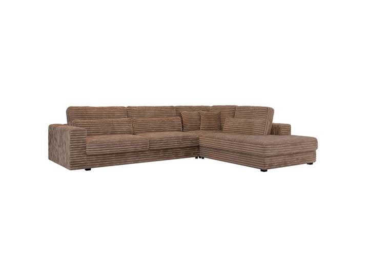 ECKSOFA Savona Braun breiter Cord - rechts