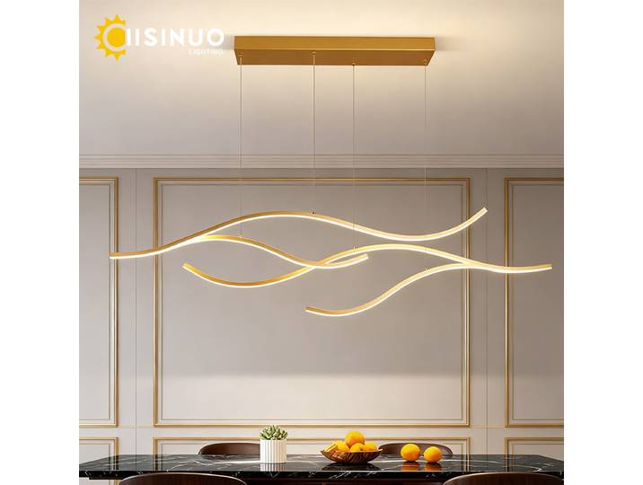 Minimaliste longue bande pendentif LED lumière réglable suspendu plafond Lustre salle à manger lumière Lustre décor à la maison cuisine salon