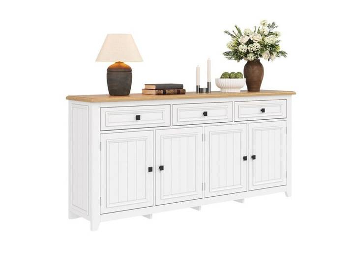 Buffet moderne et simple Buffet moderne Armoire Buffet Espace de rangement Buffet Salon Ensemble 160 L x 35 l x 76 H (cm)