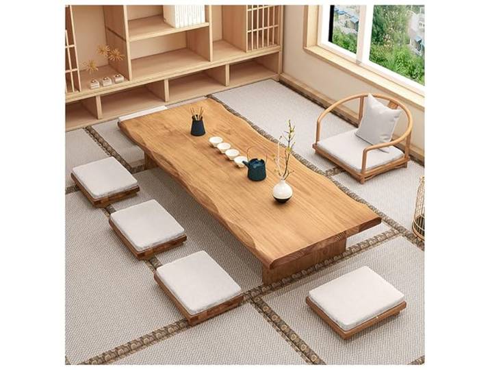 160cm Minimalistischer Japanischer Niedriger Couchtisch Für Den Boden, Tatami-Meditationsaltartisch, Großer Esstisch Aus Holz Für Wohnzimmer Und Esszimmer