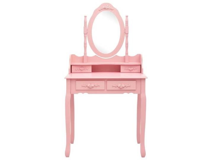 En soldes - Rose Coiffeuse Femme/Table de maquillage debout - Ensemble de coiffeuse avec tabouret - Pour 1 personne - Rose 75x69x140