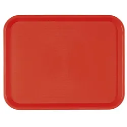 MONOUSO - Tablett aus PP rechteckig Fastfood rot 30,4x41,4cm (24 Stück)