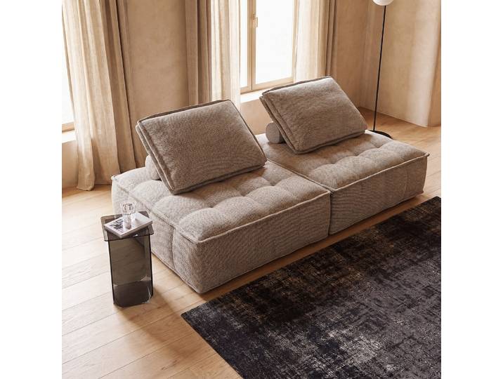 Chauffeuse 1 place pour canapé modulable taupe