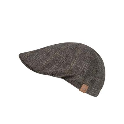 Schiebermütze CHILLOUTS "Jaro Hat", Herren, Gr. S/M (54/57), schwarz (anthrazit check), Wollmischung, kariert, Mützen, Hoher Wollanteil