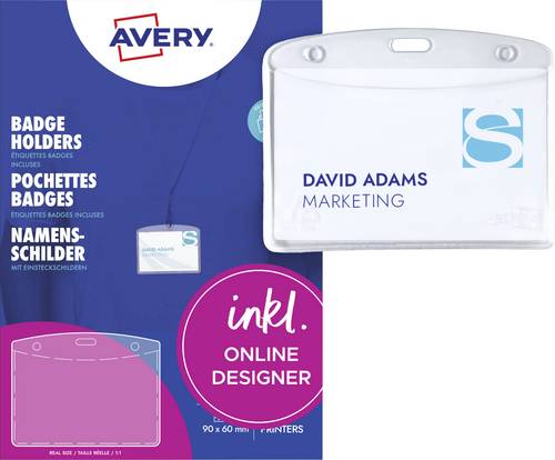 Avery-Zweckform 4823 Namensschild (B x H) 90mm x 60mm 20St.
