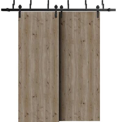 SARTODOORS Basic 3001 Caramel Oak Wood Barn Bypass Doors
