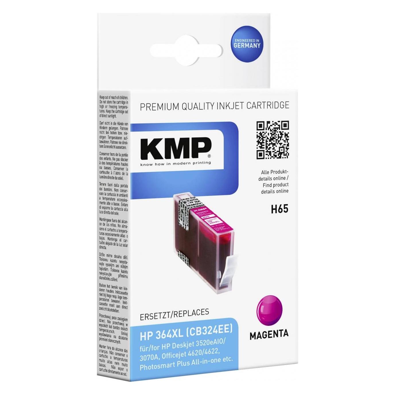 KMP H65 Tintenpatrone komp. m. HP CB 324 EE No. 364 XL (M) (1714,0006)