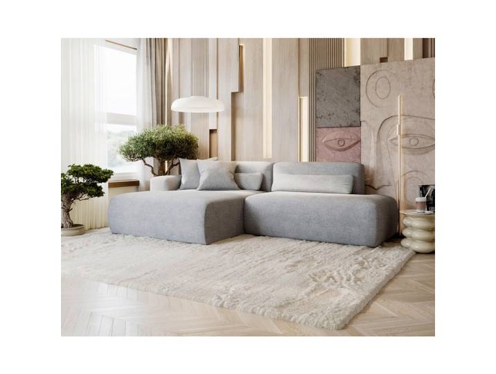 Livetastic Ecksofa Reve, Hellgrau, Kunststoff, 4-Sitzer, Füllung: Komfortschaum, Silikon, L-Form, 284x160 cm, Rücken echt, Bettkasten erhältlich, Bettfunktion erhältlich, Wohnzimmer, Sofas & Couches, Wohnlandschaften, Ecksofas