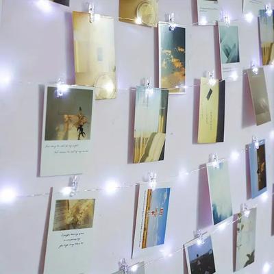 Inspired Finds LED Fairy Photo Clip String Lights With USB AA Power For Home And Party Decoration white 49.21 Ft 50 Clips usb