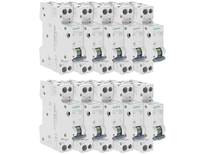 Siemens - Lot De 10 Disjoncteurs Électriques Phase + Neutre 20a