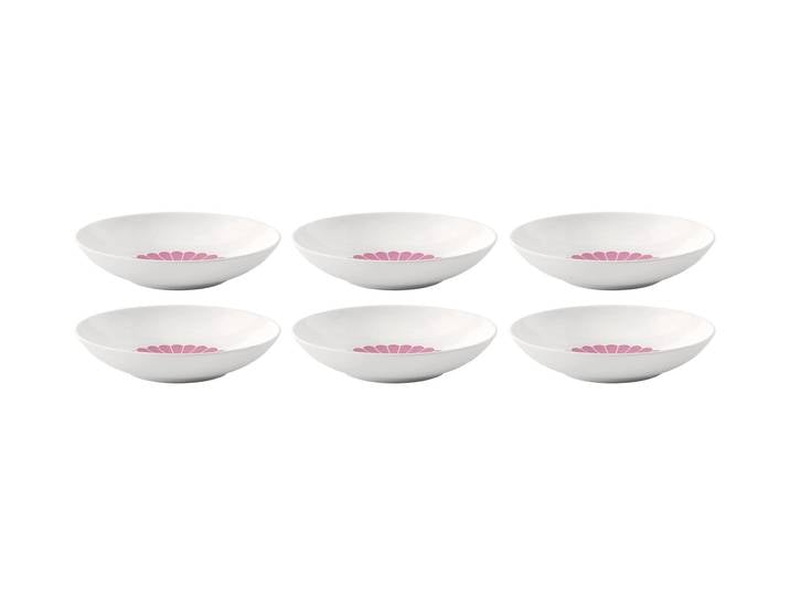 Pastateller VILLEROY & BOCH Fleur 6 Stück , rosa, Porzellan, Speiseteller, Pastateller
