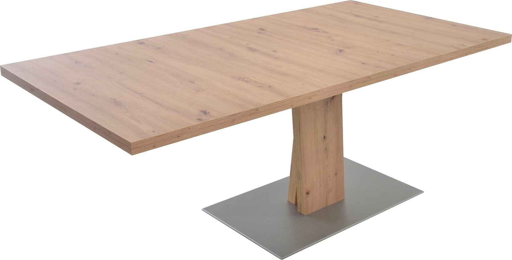 Esstisch K+W KOMFORT & WOHNEN "Giacomo II Ausziehtisch", braun (artisan eiche, artisan eiche, artisan eiche), B:130cm H:75cm T:90cm, Tische, Esstisch, Artisan Eiche Nachbildung, mit Schiebe-Ansteckplatte, Bodenplatte MDF artisan eiche, artisan eiche, arti